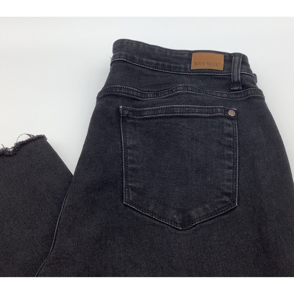 Judy Blue Womens Skinny Fit Distressed Jeans Black Size 15/32